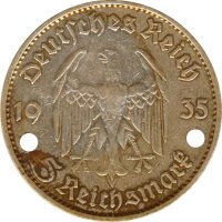 Drittes Reich 5 Mark 1935 D Garnisonskirche Silber*
