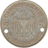 Drittes Reich 5 Mark 1935 E Garnisonskirche Silber*