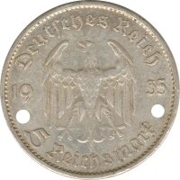 Drittes Reich 5 Mark 1935 G Garnisonskirche Silber*