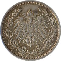 Kaiserreich J.016 1906 A Kleinm&uuml;nze 1/2 Mark Silber*