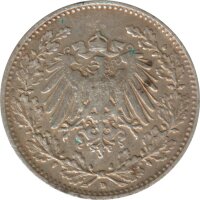 Kaiserreich J.016 1906 D Kleinm&uuml;nze 1/2 Mark Silber*