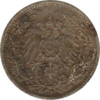 Kaiserreich J.016 1906 F Kleinm&uuml;nze 1/2 Mark Silber*