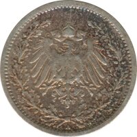 Kaiserreich J.016 1907 A Kleinm&uuml;nze 1/2 Mark Silber*