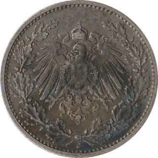Kaiserreich J.016 1908 J Kleinmnze 1/2 Mark Silber*
