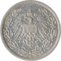 Kaiserreich J.016 1909 A Kleinm&uuml;nze 1/2 Mark Silber*