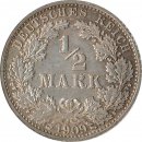 Kaiserreich J.016 1909 F Kleinmnze 1/2 Mark Silber*
