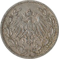 Kaiserreich J.016 1911 A Kleinm&uuml;nze 1/2 Mark Silber*