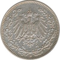 Kaiserreich J.016 1912 D Kleinm&uuml;nze 1/2 Mark Silber*