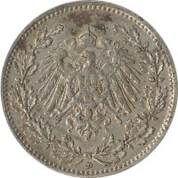 Kaiserreich J.016 1913 D Kleinm&uuml;nze 1/2 Mark Silber*