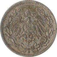 Kaiserreich J.016 1913 F Kleinm&uuml;nze 1/2 Mark Silber*