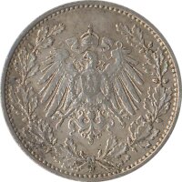 Kaiserreich J.016 1913 J Kleinm&uuml;nze 1/2 Mark Silber*