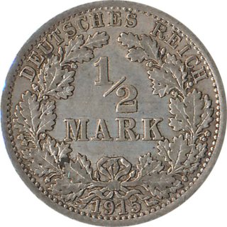 Kaiserreich J.016 1915 A Kleinmünze 1/2 Mark Silber*