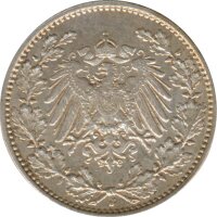Kaiserreich J.016 1915 J Kleinm&uuml;nze 1/2 Mark Silber*