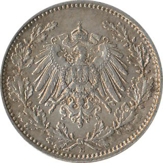 Kaiserreich J.016 1916 E Kleinmnze 1/2 Mark Silber*