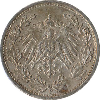 Kaiserreich J.016 1916 F Kleinmünze 1/2 Mark Silber*