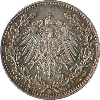 Kaiserreich J.016 1918 E Kleinm�nze 1/2 Mark Silber*
