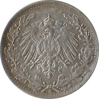 Kaiserreich J.016 1918 J Kleinmünze 1/2 Mark Silber*