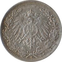 Kaiserreich J.016 1918 J Kleinm&uuml;nze 1/2 Mark Silber*