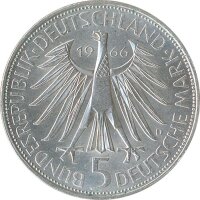 BRD 5 DM 1966 D Gottfried Wilhelm Leibniz Silber*
