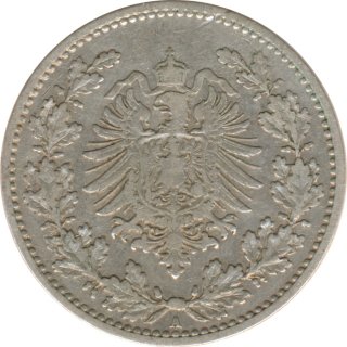 Kaiserreich J.008 1877 A Kleinmnze 50 Pfennig Silber*