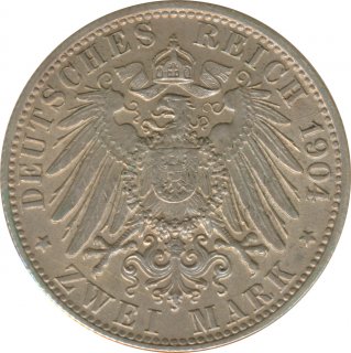 Bremen 2 Mark 1904 J Stadtwappen Silber*