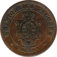 Sachsen 2 Pfennig 1862 B Johann*