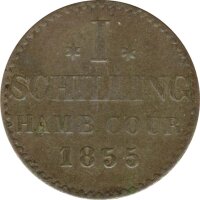 Hamburg 1 Schilling 1855 Stadtwappen Silber*