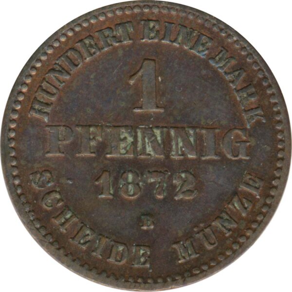 Mecklenburg-Schwerin 1 Pfennig 1872 Friedrich Franz II*
