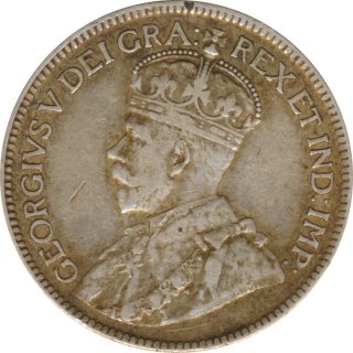 Kanada 25 Cents 1918 Georg V Silber*