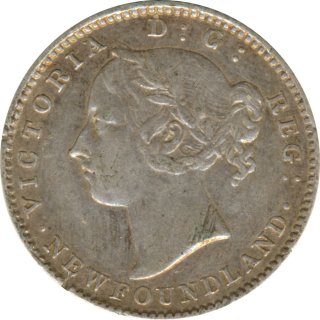 Newfoundland 10 Cents 1896 Victoria Silber*