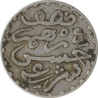 Marokko 1/2 Dirham 1896 Moulay al-Hasan I Silber*