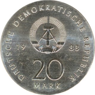 DDR 20 Mark 1983 Martin Luther Silber*
