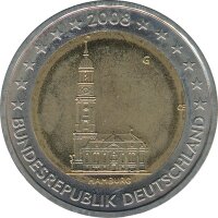 Deutschland 2 Euro 2008 - Hamburger Michel ( G )*