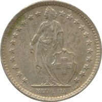 Schweiz 2 Franken 1963 B Stehende Helvetia Silber*
