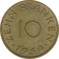 Saarland 10 Franken 1954*
