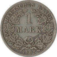 Deutsches Reich 1 Mark 1893 D Silber*