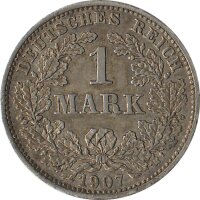 Deutsches Reich 1 Mark 1907 D Silber*