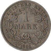 Deutsches Reich 1 Mark 1908 G Silber*