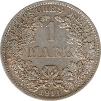 Deutsches Reich 1 Mark 1911 A Silber*