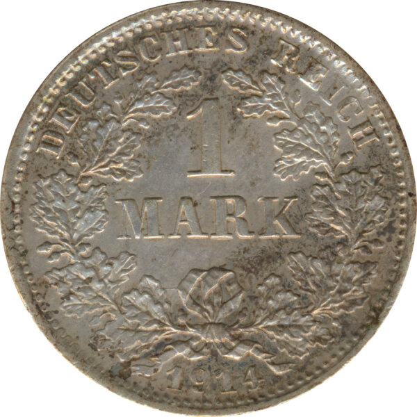 Deutsches Reich 1 Mark 1914 D Silber*