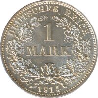 Deutsches Reich 1 Mark 1914 E Silber*