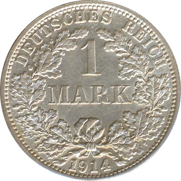 Deutsches Reich 1 Mark 1914 F Silber*
