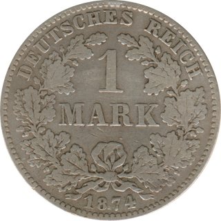 Deutsches Reich 1 Mark 1874 H Silber*