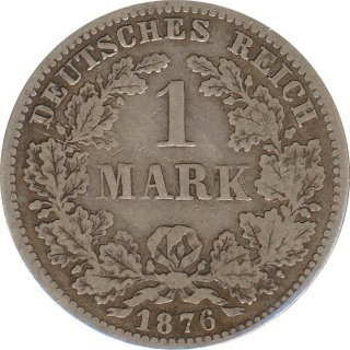 Deutsches Reich 1 Mark 1876 F Silber*
