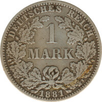 Deutsches Reich 1 Mark 1881 A Silber*