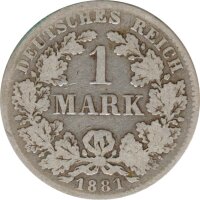 Deutsches Reich 1 Mark 1881 F Silber*