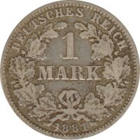 Deutsches Reich 1 Mark 1881 J Silber*