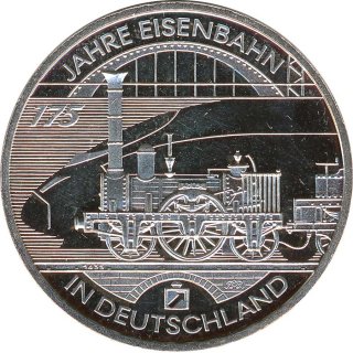 BRD 10 Euro 2010 D Deutsche Eisenbahn Silber*