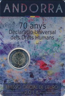 Andorra 2 Euro - 2018 Menschenrechte in CoinCard*