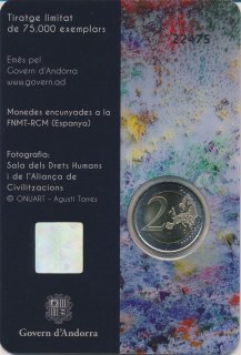Andorra 2 Euro - 2018 Menschenrechte in CoinCard*